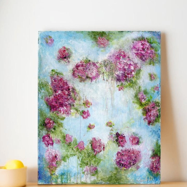 Blooms 16"x20" Acrylic mixed media on canvas